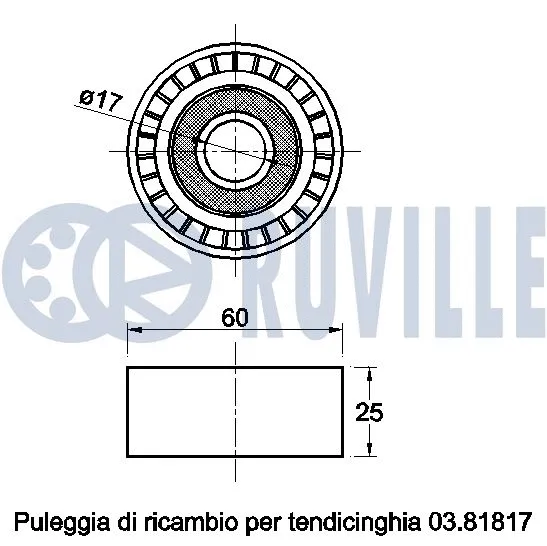 Deflection/Guide Pulley, V-ribbed belt