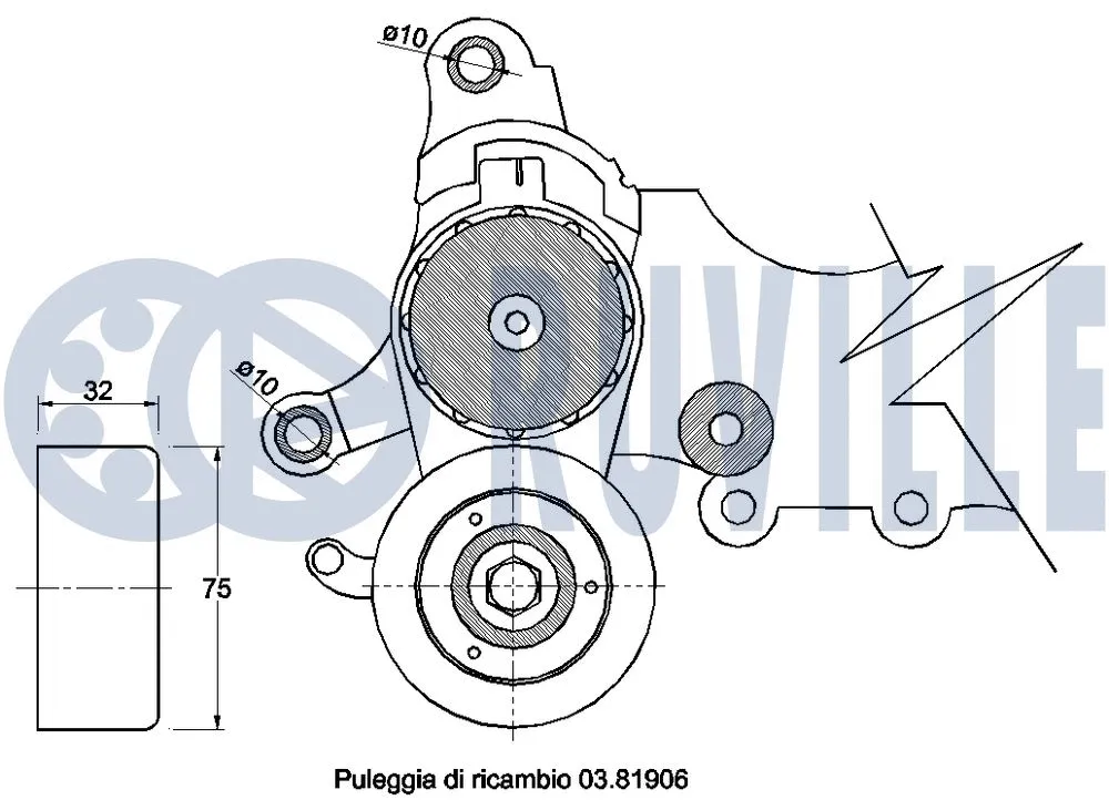 Belt Tensioner, V-ribbed belt