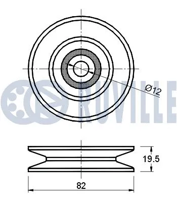 Deflection/Guide Pulley, V-ribbed belt