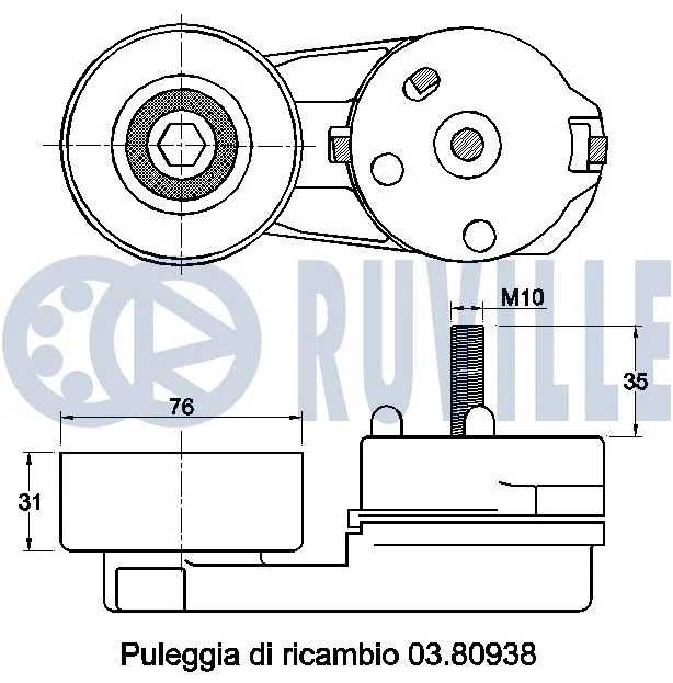 Belt Tensioner, V-ribbed belt
