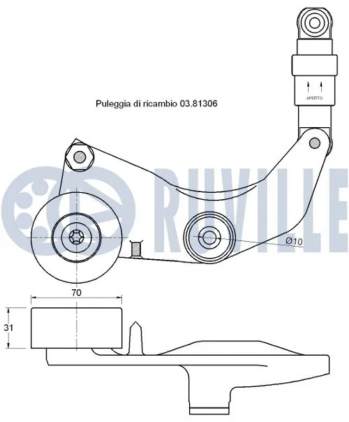 Belt Tensioner, V-ribbed belt