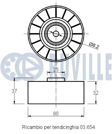 Deflection/Guide Pulley, V-ribbed belt