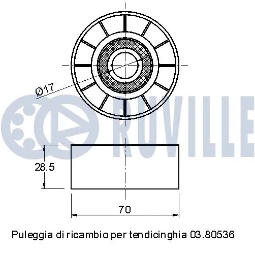 Deflection/Guide Pulley, V-ribbed belt