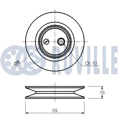 Deflection/Guide Pulley, V-ribbed belt