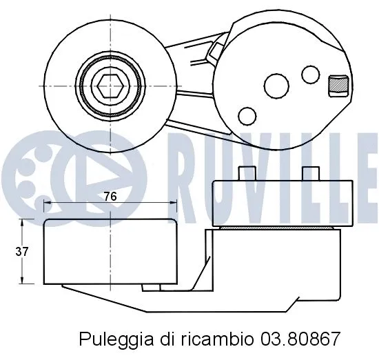 Belt Tensioner, V-ribbed belt