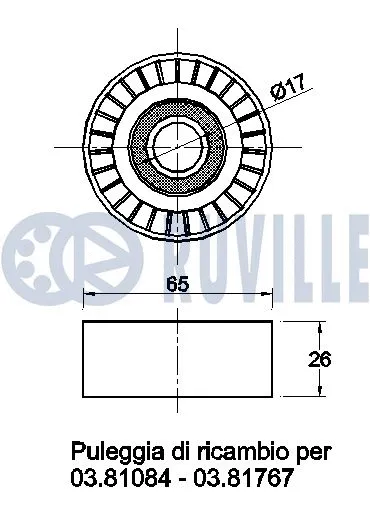 Deflection/Guide Pulley, V-ribbed belt