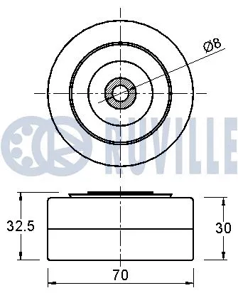 Deflection/Guide Pulley, V-ribbed belt