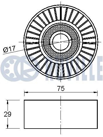 Deflection/Guide Pulley, V-ribbed belt