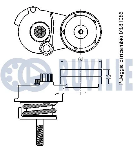 Belt Tensioner, V-ribbed belt