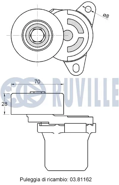 Belt Tensioner, V-ribbed belt