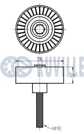 Deflection/Guide Pulley, V-ribbed belt