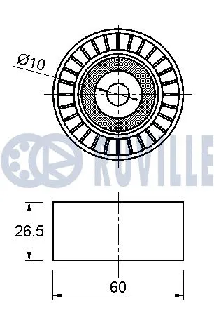 Deflection/Guide Pulley, V-ribbed belt