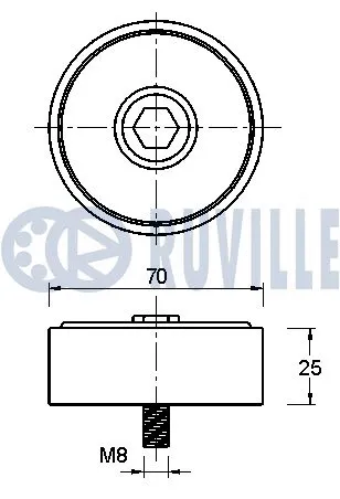 Deflection/Guide Pulley, V-ribbed belt