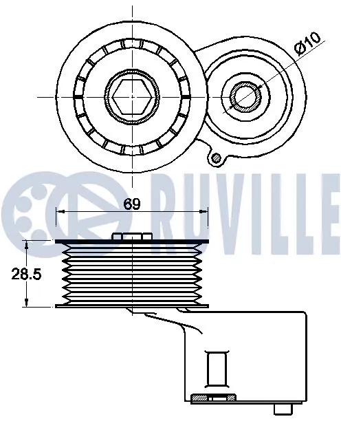 Belt Tensioner, V-ribbed belt