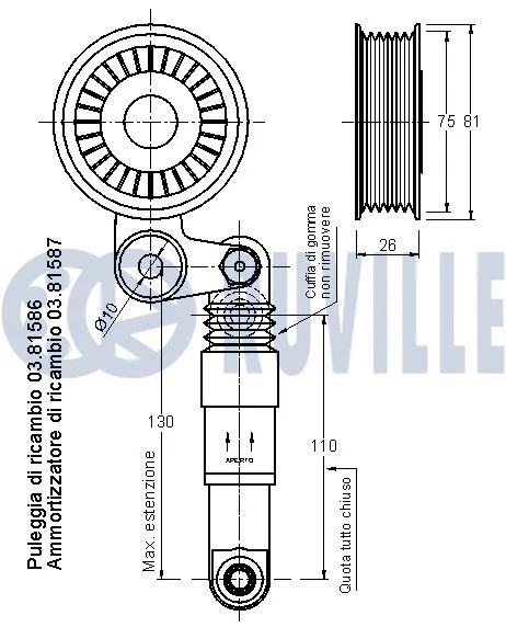 Belt Tensioner, V-ribbed belt
