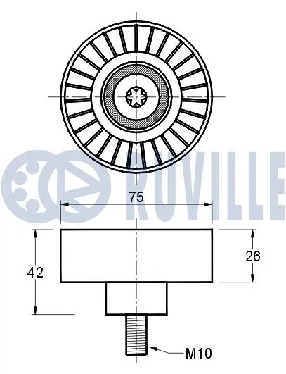 Deflection/Guide Pulley, V-ribbed belt