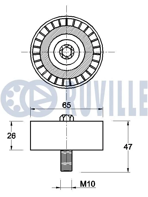 Deflection/Guide Pulley, V-ribbed belt