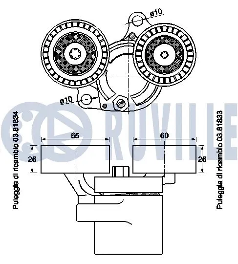 Belt Tensioner, V-ribbed belt