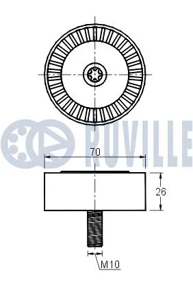 Deflection/Guide Pulley, V-ribbed belt