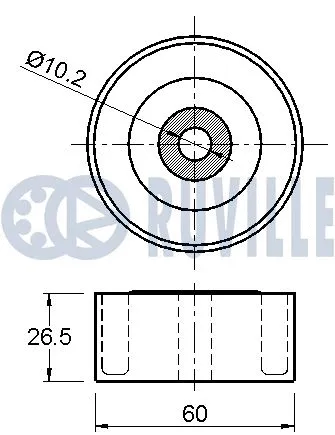 Deflection/Guide Pulley, V-ribbed belt