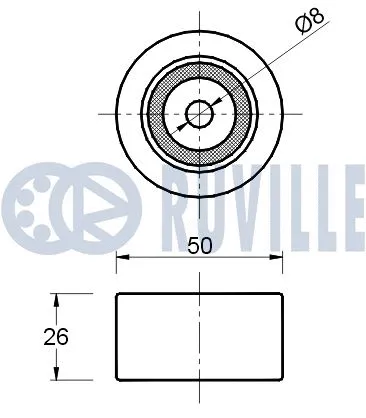 Deflection/Guide Pulley, V-ribbed belt
