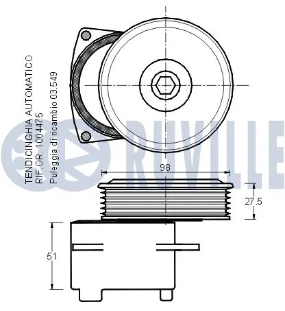 Belt Tensioner, V-ribbed belt