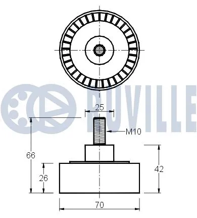 Deflection/Guide Pulley, V-ribbed belt