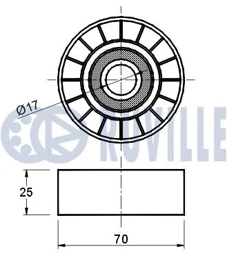 Deflection/Guide Pulley, V-ribbed belt