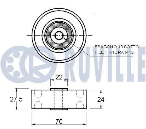Deflection/Guide Pulley, V-ribbed belt