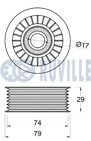 Deflection/Guide Pulley, V-ribbed belt