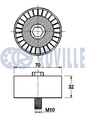 Deflection/Guide Pulley, V-ribbed belt