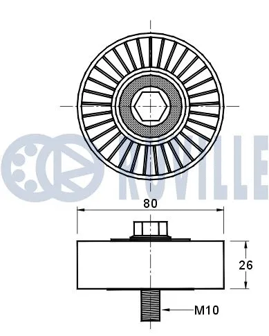 Deflection/Guide Pulley, V-ribbed belt