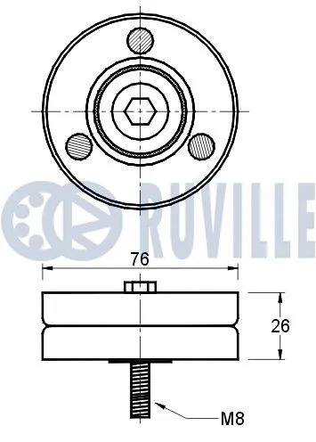 Deflection/Guide Pulley, V-ribbed belt