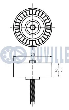 Deflection/Guide Pulley, V-ribbed belt
