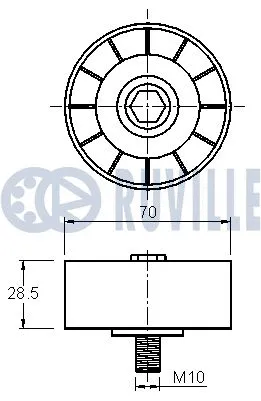 Deflection/Guide Pulley, V-ribbed belt