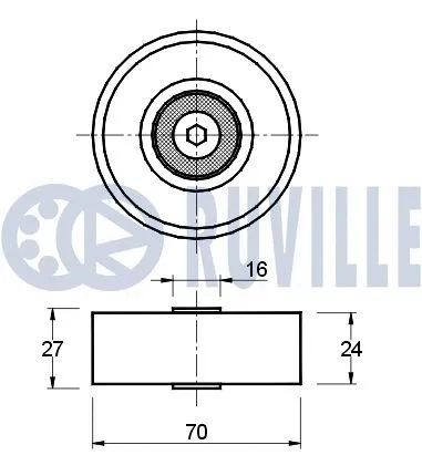 Deflection/Guide Pulley, V-ribbed belt