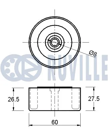 Deflection/Guide Pulley, V-ribbed belt