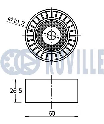 Deflection/Guide Pulley, V-ribbed belt