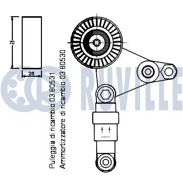 Belt Tensioner, V-ribbed belt