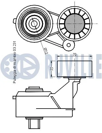 Belt Tensioner, V-ribbed belt