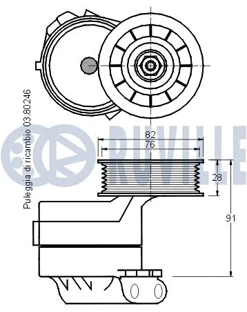 Belt Tensioner, V-ribbed belt