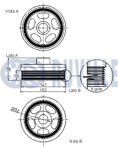 Belt Pulley, crankshaft