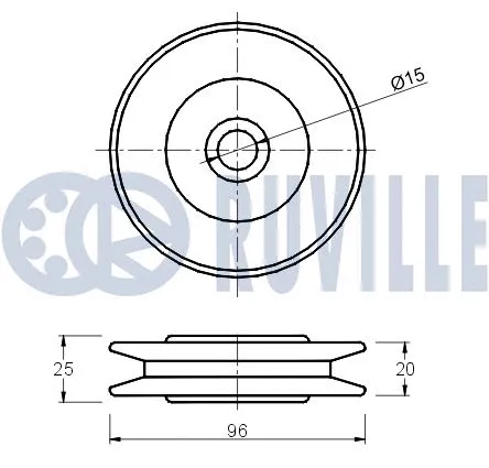 Deflection/Guide Pulley, V-ribbed belt