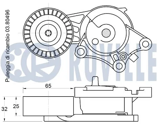 Tensioner Pulley, V-ribbed belt