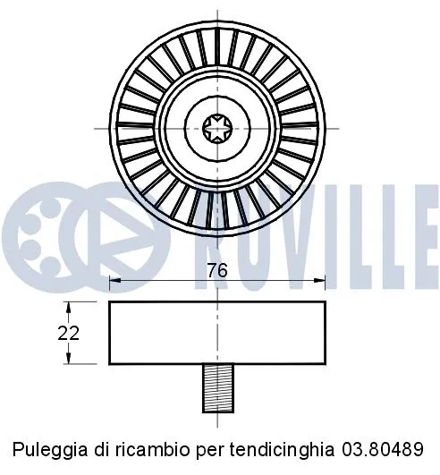 Deflection/Guide Pulley, V-ribbed belt