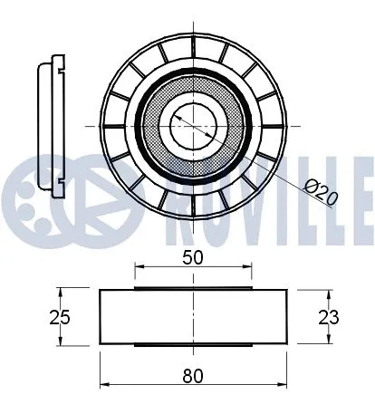Deflection/Guide Pulley, V-ribbed belt