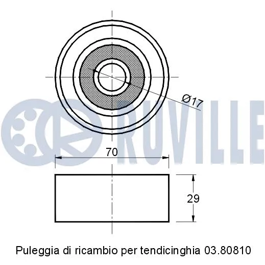 Deflection/Guide Pulley, V-ribbed belt