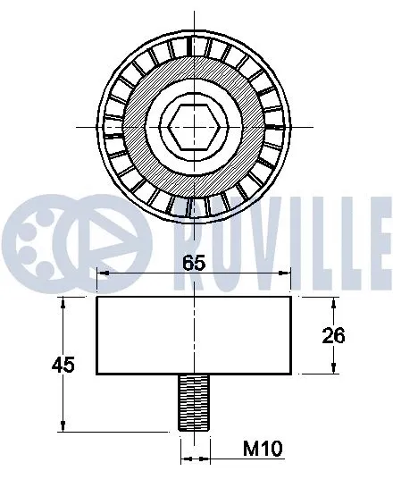 Deflection/Guide Pulley, V-ribbed belt