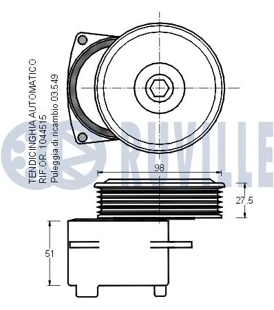 Belt Tensioner, V-ribbed belt