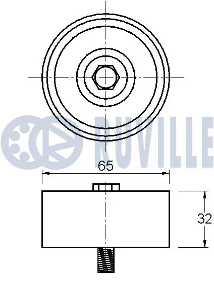 Deflection/Guide Pulley, V-ribbed belt